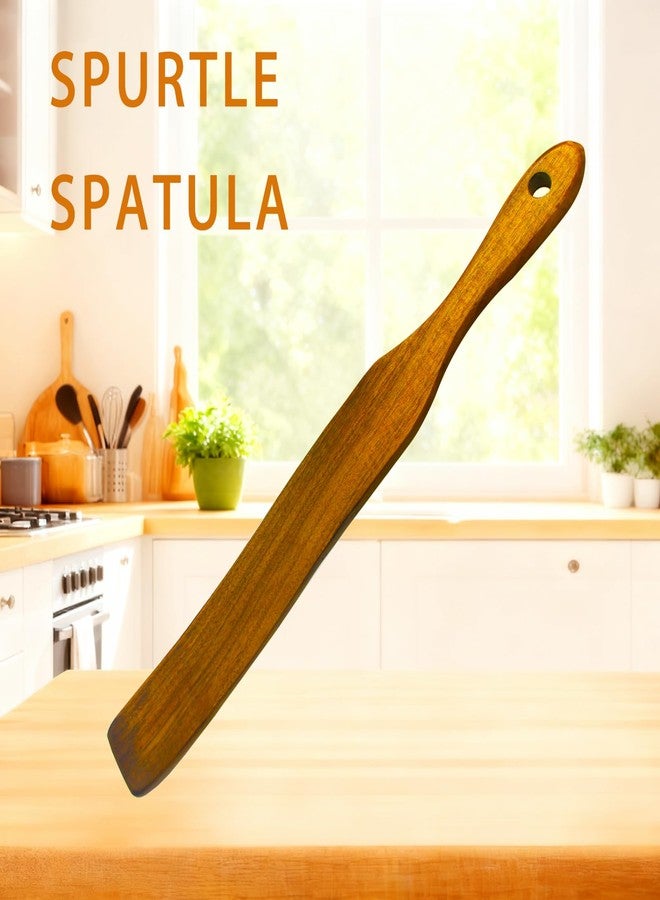 GZLT 2 Pack Wooden Spurtle Spatula for Sourdough Starter Mixing, Long Handle Jar Scraper for Reaching Bottom, Dough Whisk and Stirring Utensil, Kitchen Tools for Baking, Cooking (2 Pack Wooden Spurtle) - Image 5