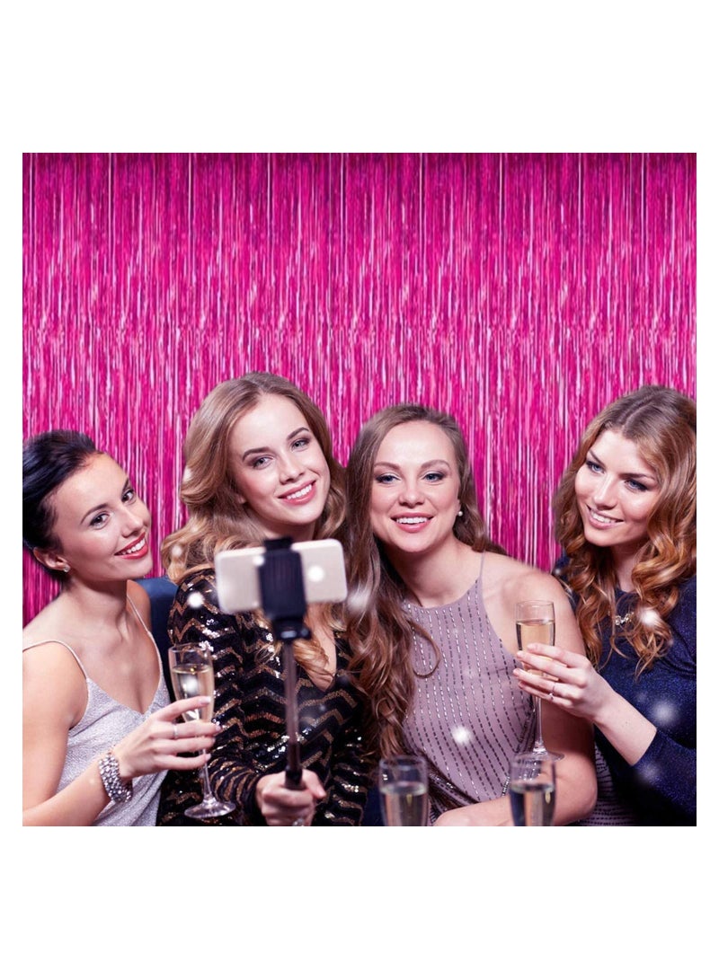 4-Piece Metallic Foil Fringe Curtain for Birthday Party Decoration