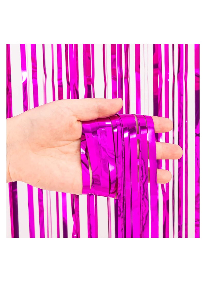 4-Piece Metallic Foil Fringe Curtain for Birthday Party Decoration