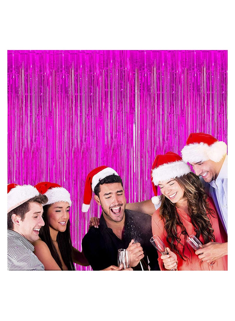 4-Piece Metallic Foil Fringe Curtain for Birthday Party Decoration