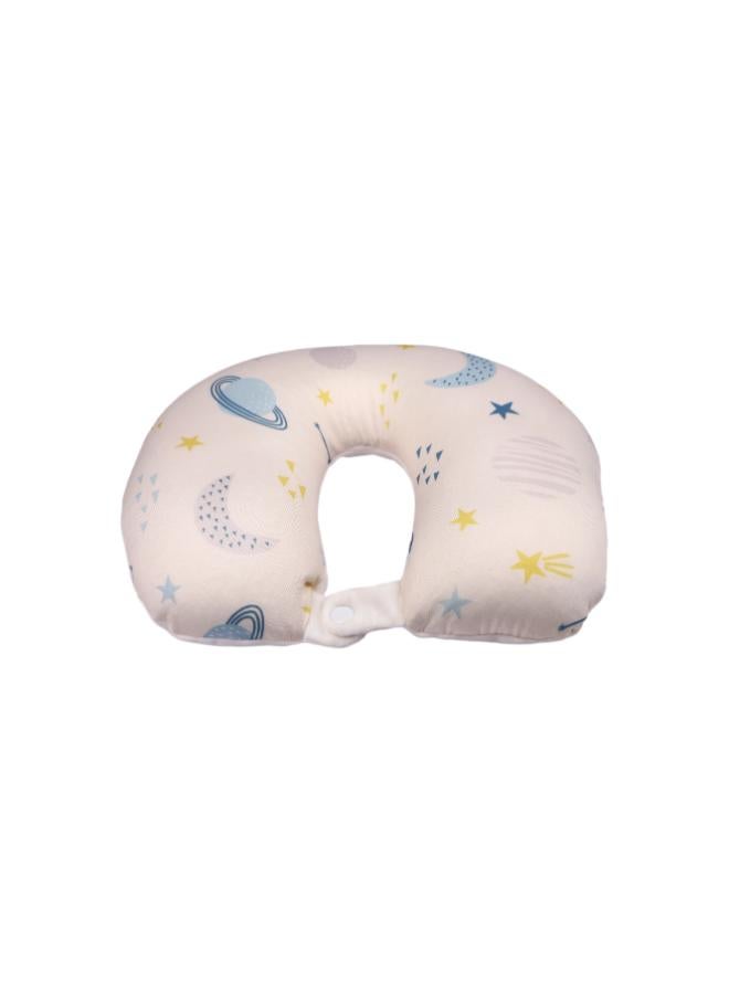 Mamas Gift Toddler Neck & Head Support Pillow – Soft Cotton Fabric Travel Cushion with Poly-Fil for Car, Plane, Stroller & Home – Ergonomic, Washable – 30 x 28 cm