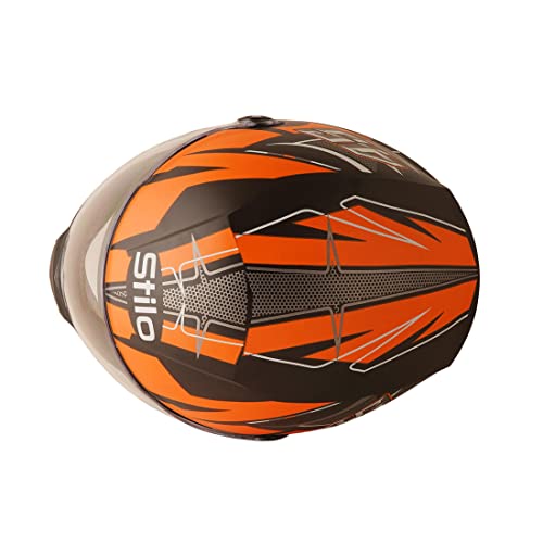Sage Square ISI Certified ABS Clear Visor, High Standard Safety, Enhanced Design, Extra Comfort, Enhanced Design Proud 45 Full Face Graphic Helmet (X-Large, Black Matte - Orange) - Image 5