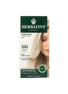 Herbatint جل تلوين الشعر الدائم 10N أشقر بلاتيني خالٍ من الكحول نباتي 100% تغطية رمادية 4.56 أونصة  - Image 2