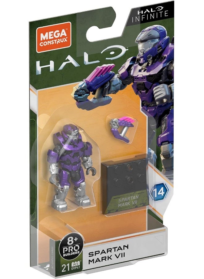 MEGA CONSTRUX Halo Heroes Mega Construx Pro Builders Series 14 Spartan Mark VII Mini Figure - Image 1
