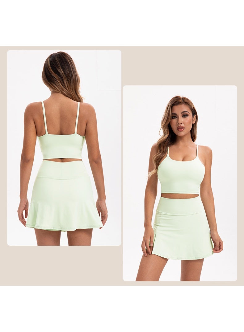 Tennis Skorts Fitness Badminton Fake 2 Piece Sports Skirt With Shorts Nylon Gym Running Casual Mini Yoga bottoms  - Image 2