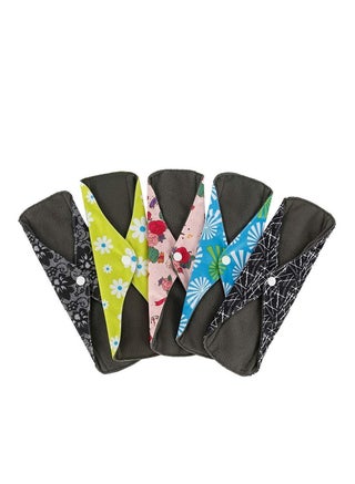 5 Pack Reusable Sanitary Pads, Bamboo Charcoal Towels, Washable Waterproof Menstrual Absorbent Cloth Medium to Heavy Flow Eco Friendly Pads - pzsku/Z180DC07C88BE74610180Z/45/_/1688542705/ae462f13-82e7-4745-ad0f-6ae28b0d9a65