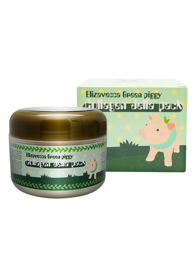 Elizavecca - Elizavecca Green Piggy 50% Collagen Cream 100g - Volume Up Face Cream | Repair Water Cream | Big size Water Cream | Under Eye Cream for Puffiness and Bags | Shape Memory Night Cream - Image 1