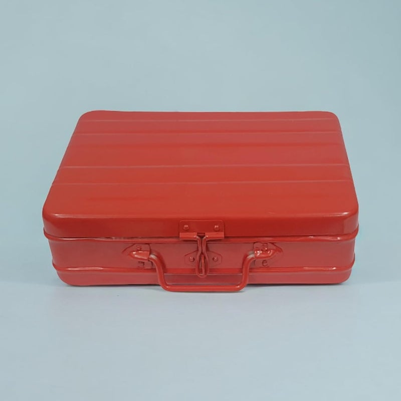 Jayco JAYCO Big Aluminum Storage Box/Treasure Chest/Currency Money Box/Gift Trunk - 14" Large (35 cm x 27 cm x 10 cm, Red)  - Image 1