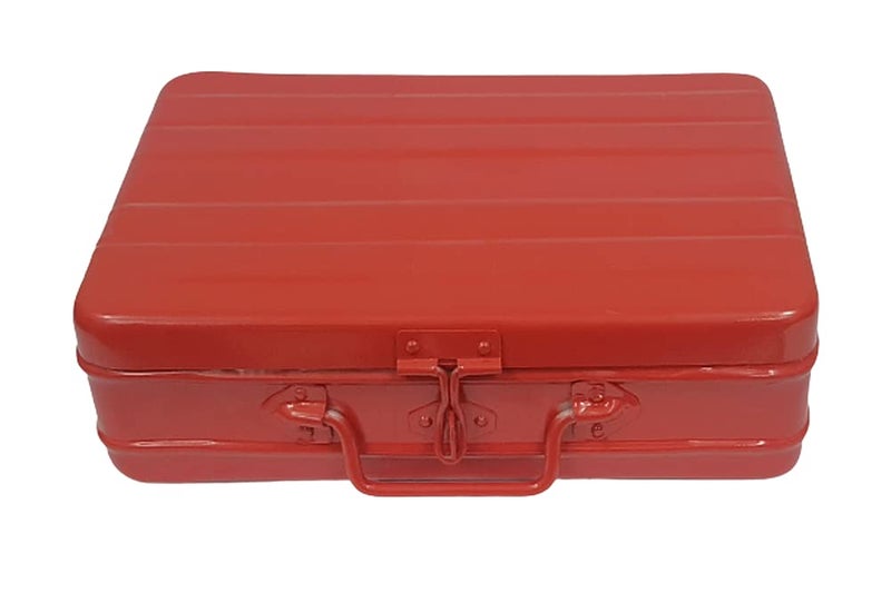 Jayco JAYCO Big Aluminum Storage Box/Treasure Chest/Currency Money Box/Gift Trunk - 14" Large (35 cm x 27 cm x 10 cm, Red)  - Image 4