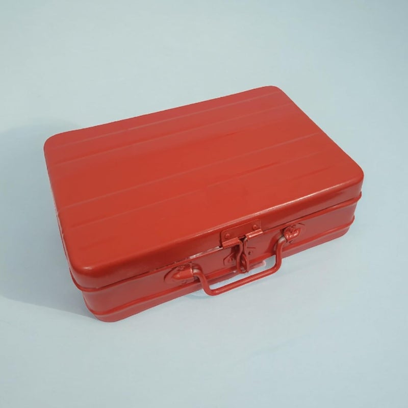 Jayco JAYCO Big Aluminum Storage Box/Treasure Chest/Currency Money Box/Gift Trunk - 14" Large (35 cm x 27 cm x 10 cm, Red)  - Image 3