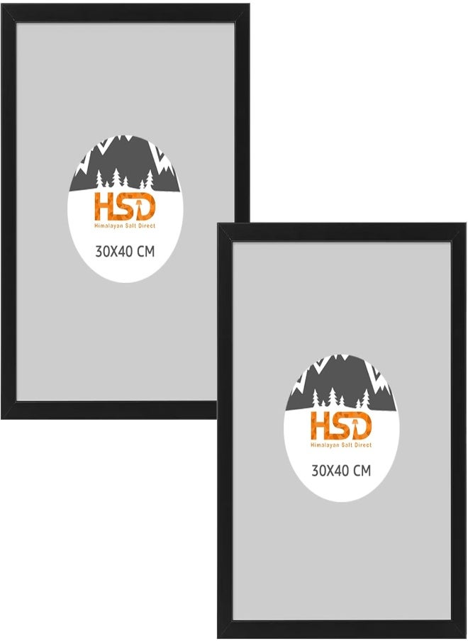 Hsd Picture Frames Black 30X40 Cm Photo Frame - Wooden Picture Frame - Classic Home Photo Frames Picture Frame - Quality Modern Style - Set Of 2