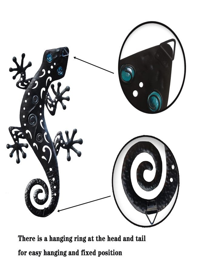 Tuokiuhn Metal Lizards Outdoor Decor Metal Gecko Wall Decoration Geico Lizard 13.5 * 8.5 Inch 3 Pack Set Suitable for Hanging in Yard Or Fence - Image 4