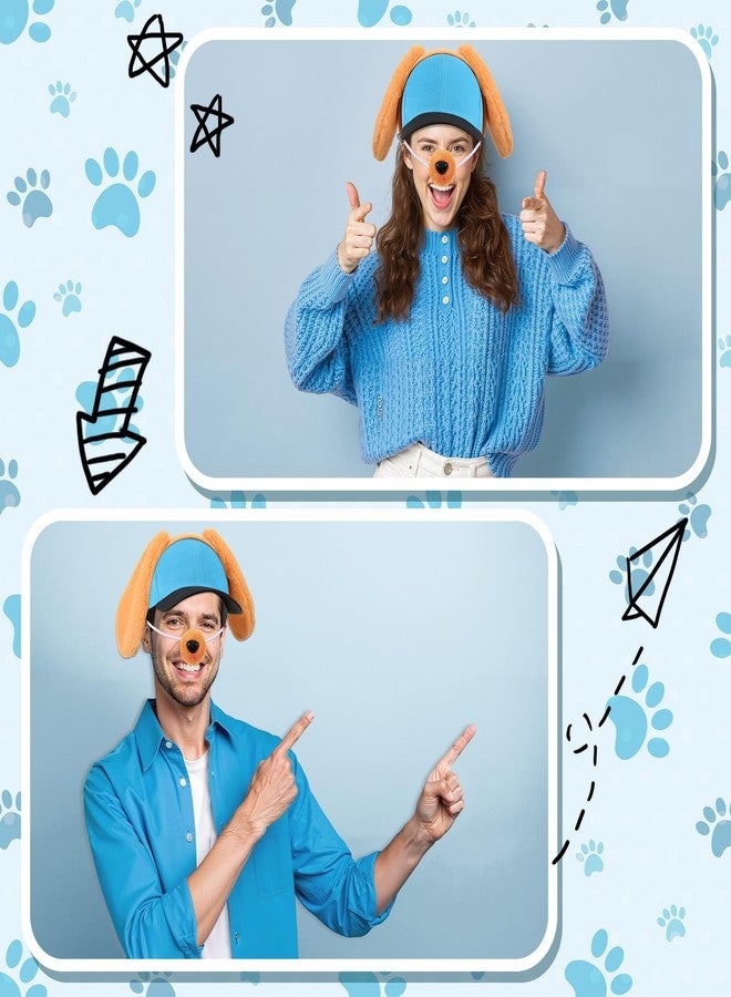 Toulite 3 Pcs Dog Costume Accessory Set with Cap Puppy Ear Headband and Nose for Halloween Christmas Festival Theme Party Cosplay and Movie Comic Accessories - Image 3