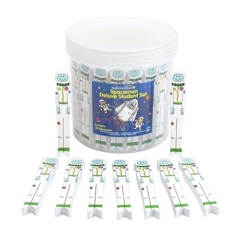 Really Good Stuff Spaceman Deluxe Student Set - 30 Spacemen with Reusable Storage Container, Writing Spacers for Kids, Learning Tool, Finger Spacing, Preschool & Kindergarten Classroom Must Haves - Image 3