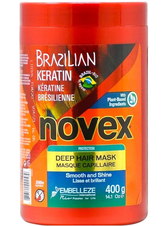 NOVEX Novex Brazilian Keratin Deep Hair Mask Masque Capillaire 400g 