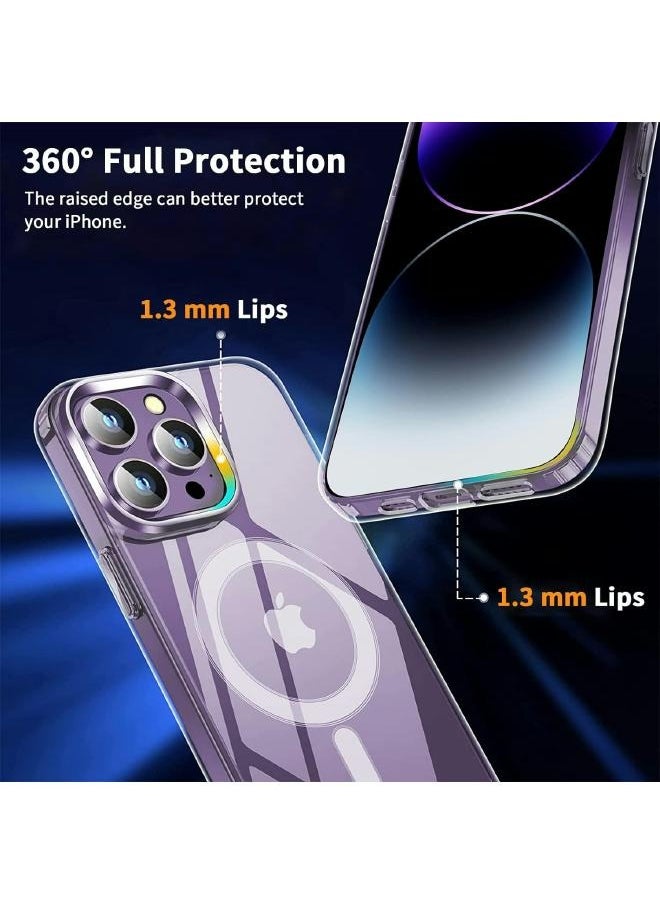 Generic - Magnetic MagSafe (4in1) Clear Magnetic Case for iPhone 14 Pro with Screen Protector, Full Back Protection and Camera Lens Protector, Complete Coverage Set for Apple iPhone 14 Pro - Image 1