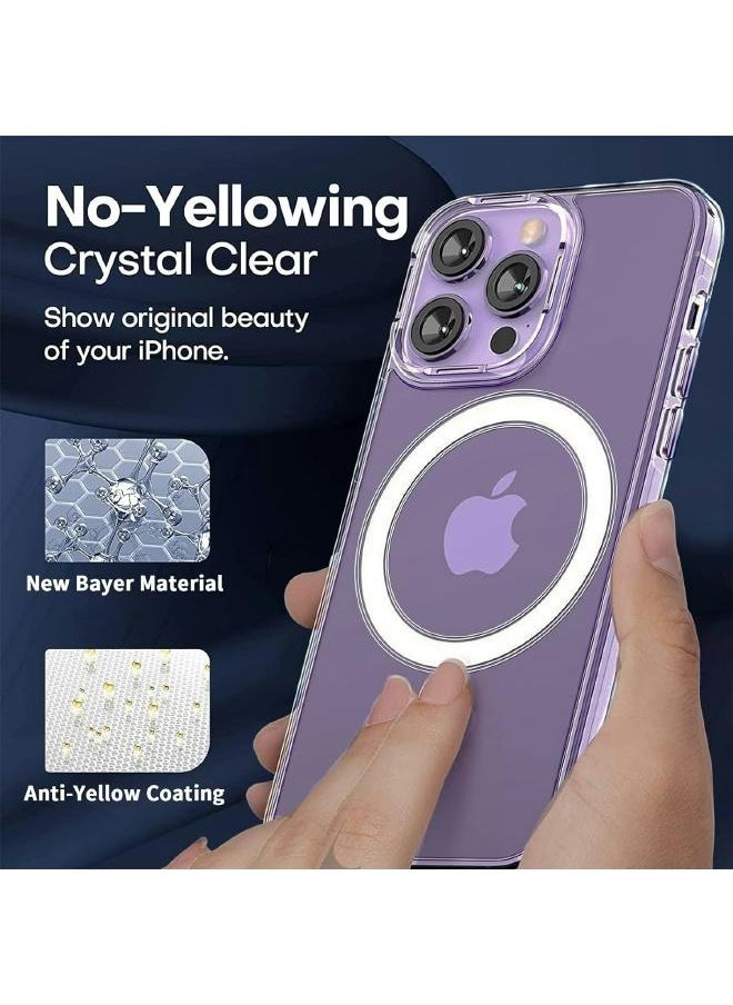 Generic - Magnetic MagSafe (4in1) Clear Magnetic Case for iPhone 14 Pro with Screen Protector, Full Back Protection and Camera Lens Protector, Complete Coverage Set for Apple iPhone 14 Pro - Image 1