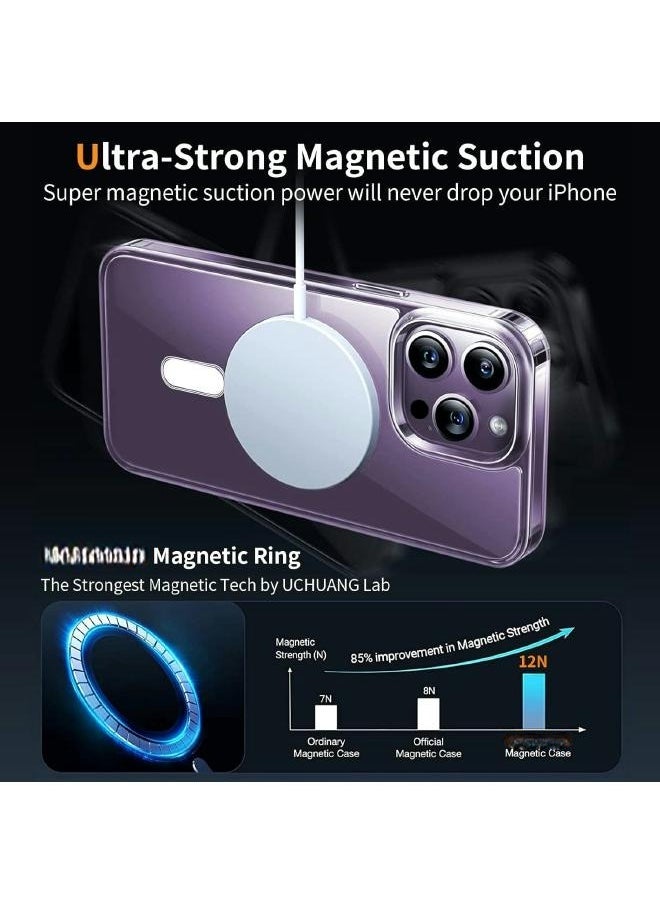 Generic - Magnetic MagSafe (4in1) Clear Magnetic Case for iPhone 14 Pro with Screen Protector, Full Back Protection and Camera Lens Protector, Complete Coverage Set for Apple iPhone 14 Pro - Image 1