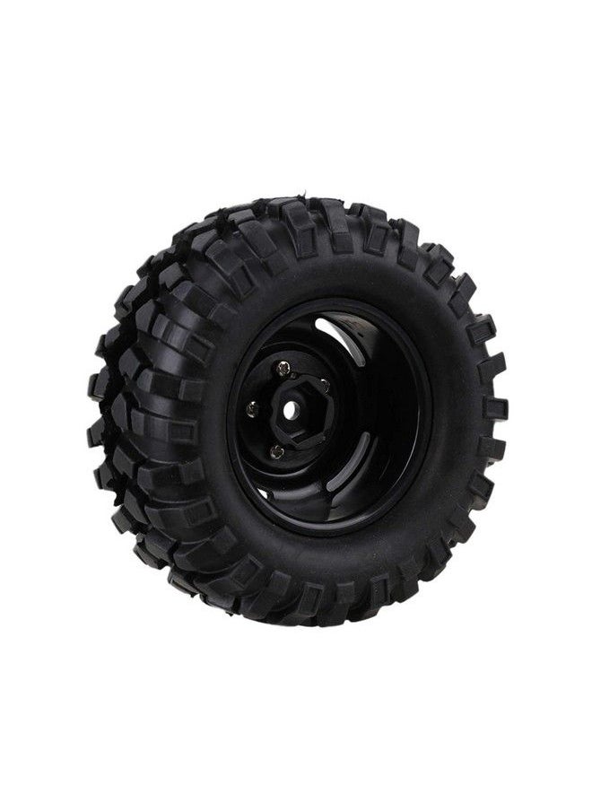 Mxfans 12Mm Hex Black Plastic Wheel Rims With Screws & Rubber Tyres Tires For Rc 1:10 Racing Rock Crawler Car Pack Of 4  - Image 4