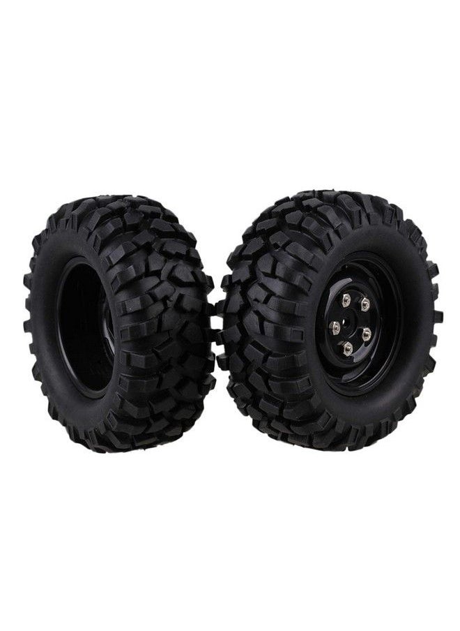Mxfans 12Mm Hex Black Plastic Wheel Rims With Screws & Rubber Tyres Tires For Rc 1:10 Racing Rock Crawler Car Pack Of 4  - Image 3