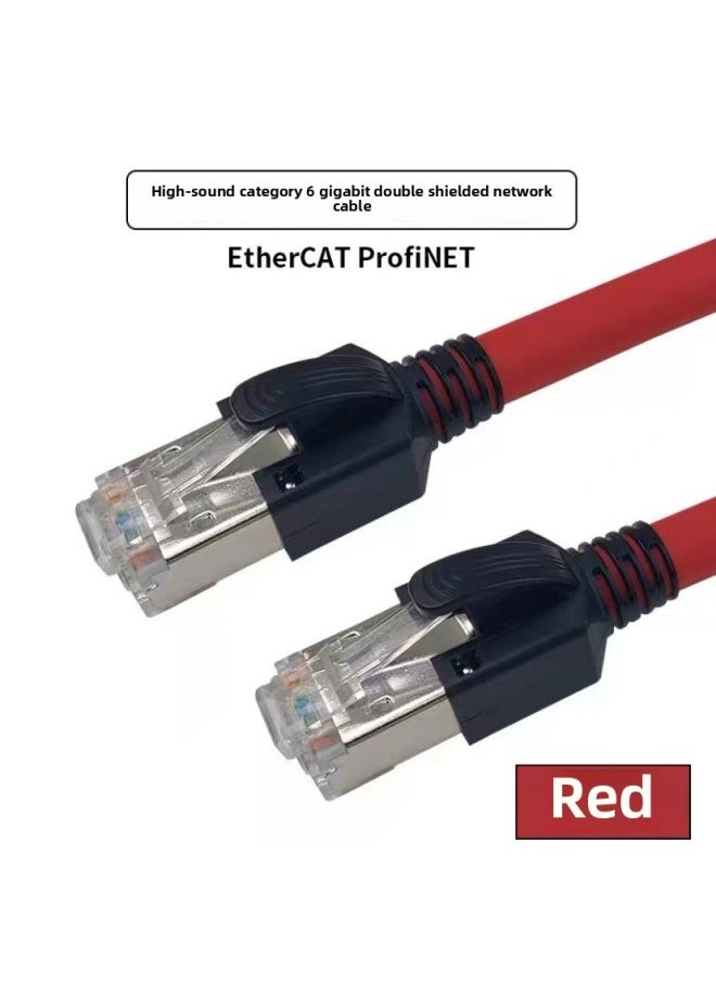 Generic Industrial Profinet Network Cable Servo EtherCAT High-soft Drag Chain Shielding Finished Product More Than Six 6 Gigabit-Color:[Super Six 8-core High Softness]-double Shielded Red Short Sheath-Line Length:50 M  - Image 1