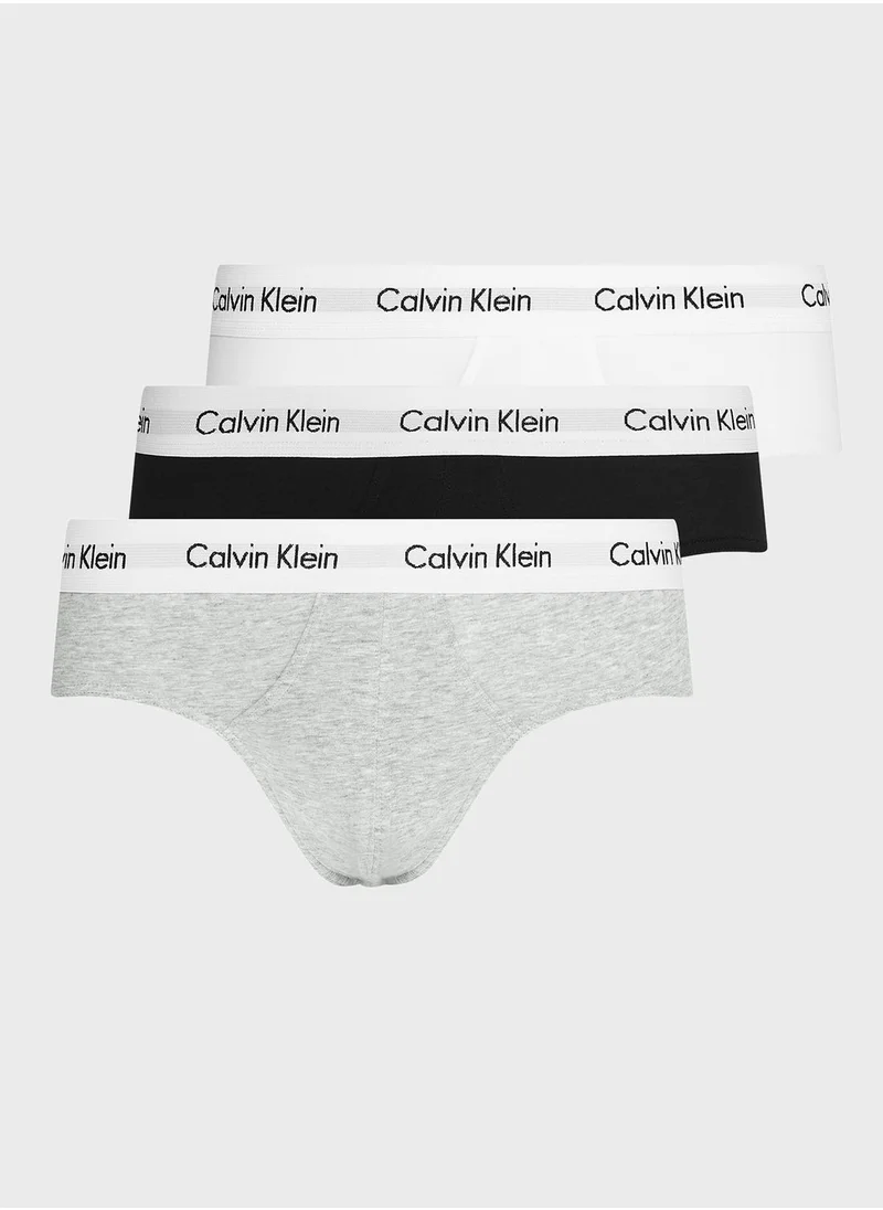 CALVIN KLEIN 3 Pack Logo Waist Trunks