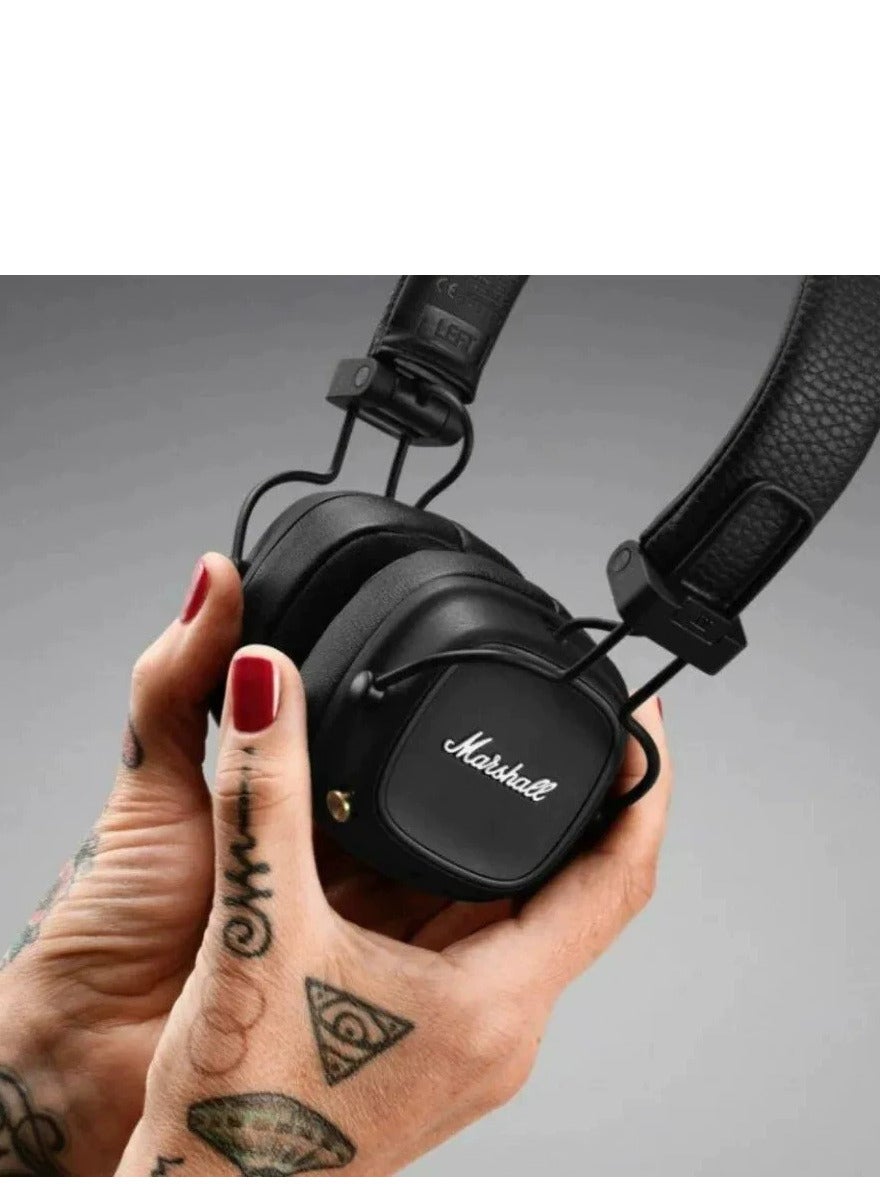 Major IV Foldable Bluetooth Wired/Wireless 80+ Hours of Playtime Headphones Black