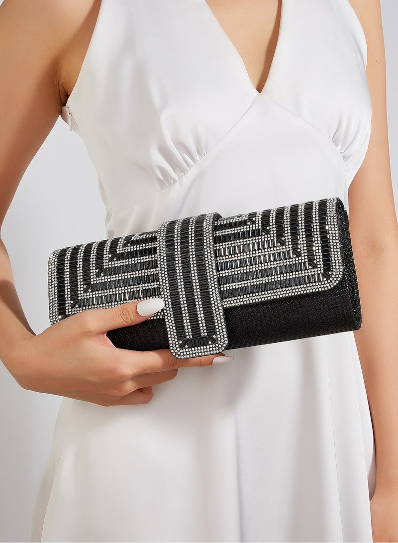 Glitter Bling,Shiny Glamorous,Elegant,Exquisite Rhinestone Decor Envelope Bag, Perfect Bride Purse For Wedding, Prom & Party Events Dinner Bag,Evening Bag For Party Girl,Woman,For Female Perfect For Party,Wedding,Prom,Dinner/Banquet,For Best Gift For Women  - Image 1