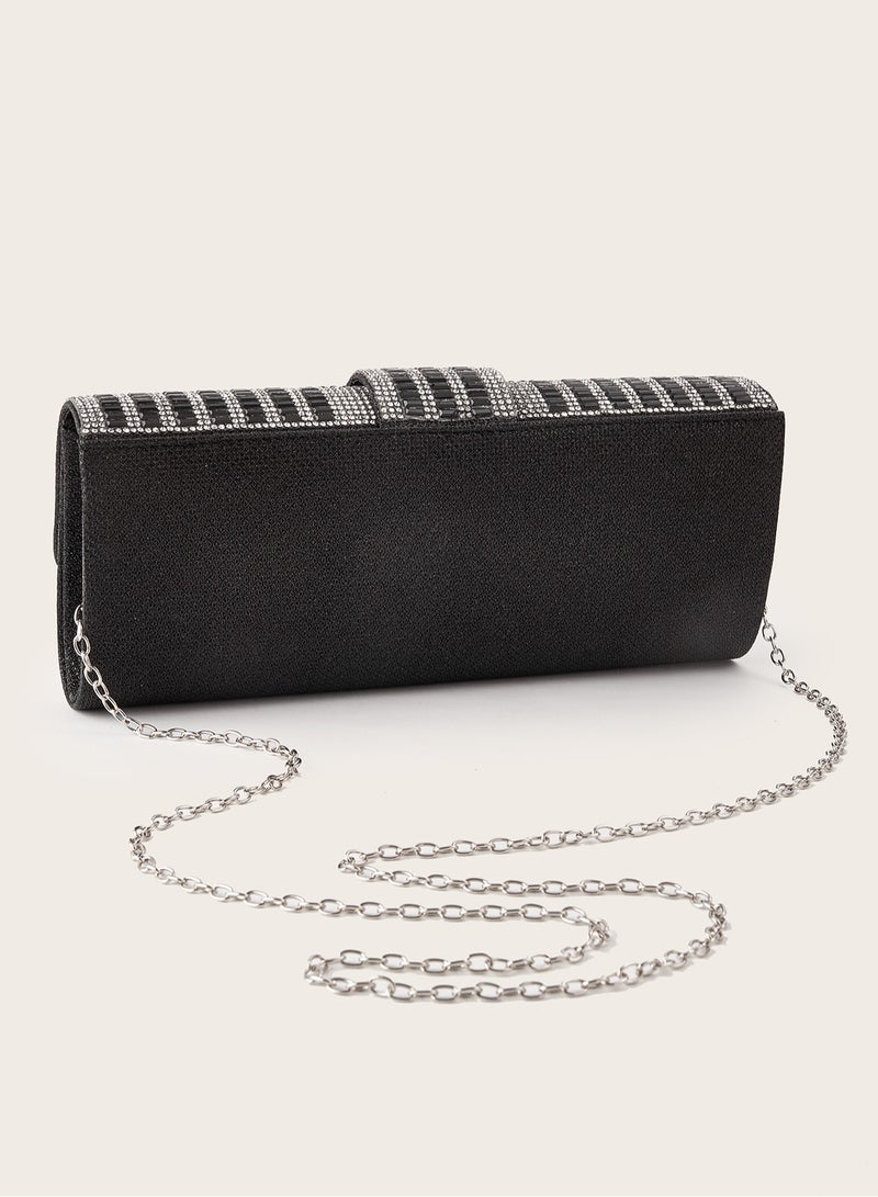 Glitter Bling,Shiny Glamorous,Elegant,Exquisite Rhinestone Decor Envelope Bag, Perfect Bride Purse For Wedding, Prom & Party Events Dinner Bag,Evening Bag For Party Girl,Woman,For Female Perfect For Party,Wedding,Prom,Dinner/Banquet,For Best Gift For Women  - Image 4