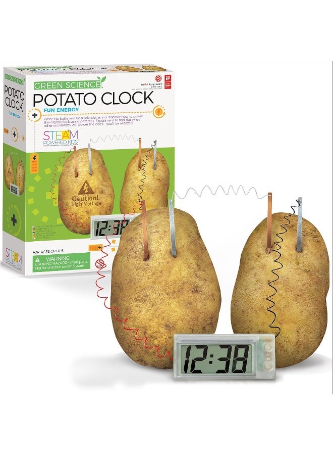 4M Potato Clock DIY Green Science Kit – Build a Functional Vegetable‑Powered Clock with Crocodile Clip Leads, Copper/Zinc Electrodes, Mini Clock Motor & Illustrated STEM Guide for Ages 8+ | Mod 00-03275  l - Image 2