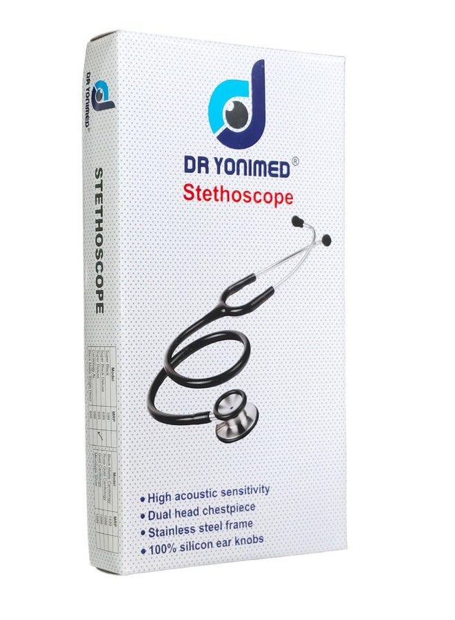 Dr Yonimed High Frequency Acoustic Stethoscope For Medical Students and Professional Use Light Weight (BLACK) - Image 4