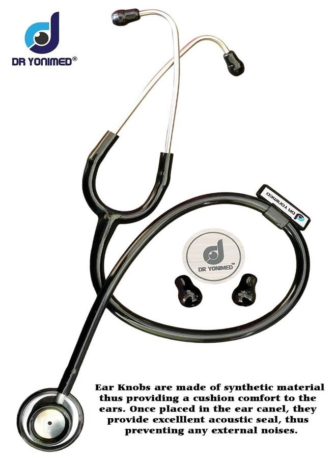 Dr Yonimed High Frequency Acoustic Stethoscope For Medical Students and Professional Use Light Weight (BLACK) - Image 2