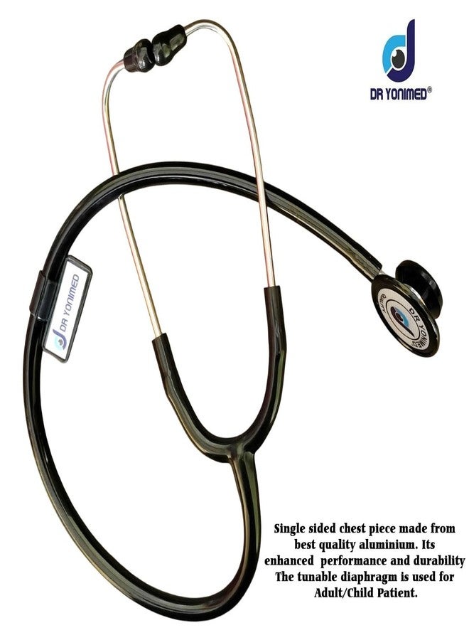 Dr Yonimed High Frequency Acoustic Stethoscope For Medical Students and Professional Use Light Weight (BLACK) - Image 3