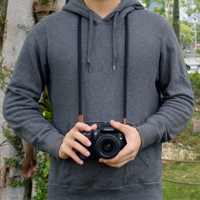 VKO Camera Strap,Soft Rope Camera Neck Strap, Shoulder Strap for DSLR SLR Mirrorless Camera with Round Hole Interface 100cm Black - Image 3