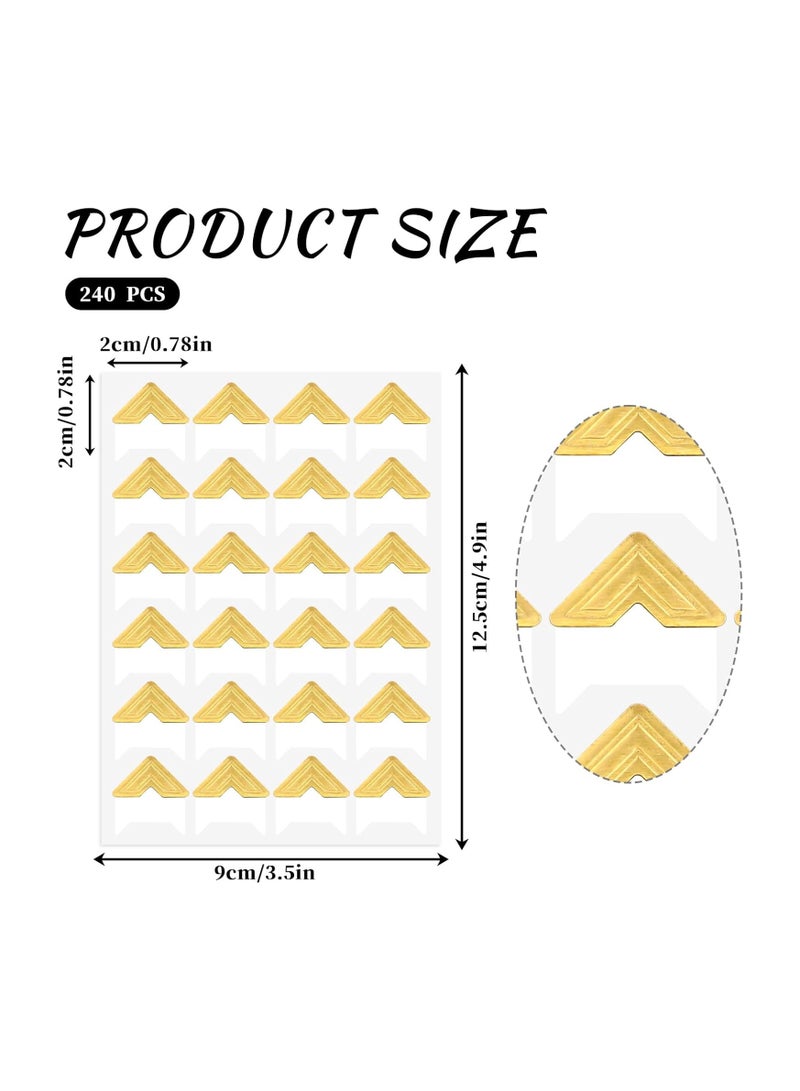 240 Pcs Photo Corners Self Adhesive Photo Mounting Corner Sticker for Scrapbooking, Gold Picture Corners for DIY Scrapbook, Photo Album, Journal, 10 Sheets  - Image 5