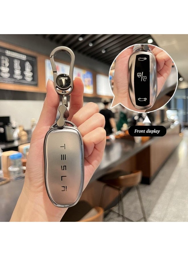 Tesla Suitable for the key covers of Tesla Model 3, Model Y, Model S, and Model X. Complete set of hard rubber protective cases for car keys, high-end car key protection cases. - Image 1