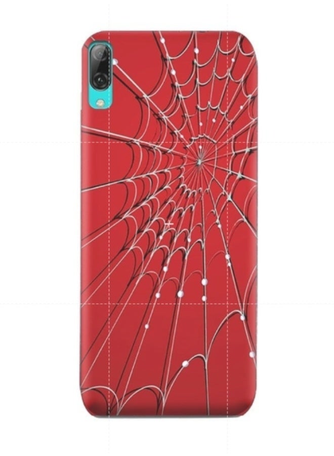 Huawei Y7 Pro ( 2019 ) Tpu Case With Red Spider Web Pattern Red Spider Web Pattern