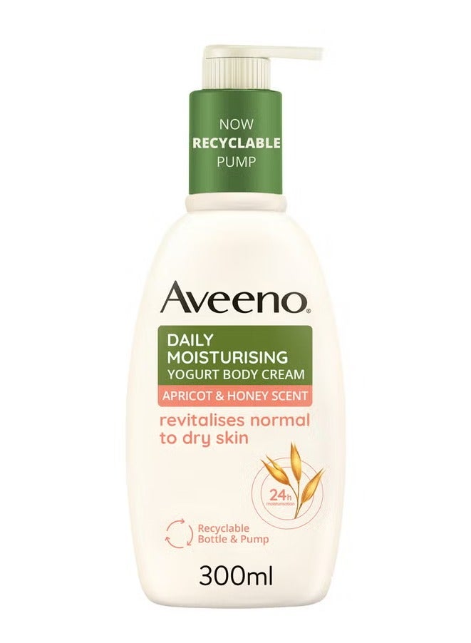 Aveeno Aveeno Daily Moisturising Yogurt Body Cream Apricot & Honey Scent 300ml  - Image 1