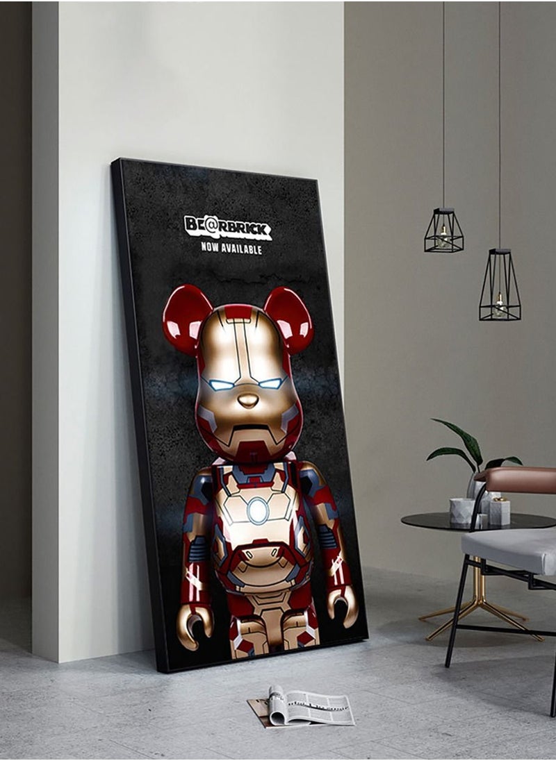 Merry Moments - KAWS Artwork Modern Canvas Paintings Sketch Poster Print Wall Art Pictures for Living Room Bedroom Home Decor with Black Colour Frame 40x80 cm - Image 1
