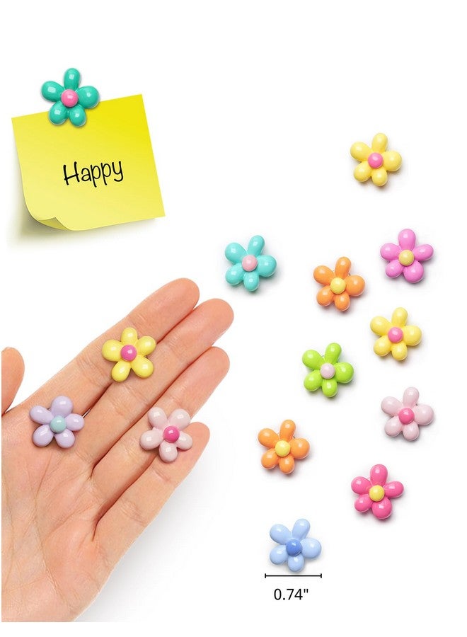 Mymazn Mymazn 20 PCS Fridge Magnets Cute Refrigerator Magnets Colorful Decorative Magnet Flower Magnet for Office Kitchen Locker  - Image 2
