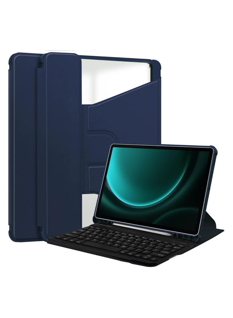 Keyboard Case Compatible with Samsung Galaxy Tab S10 Plus 12.4 inch 2024 (SM-X820/X826B/X828U) Rotating Stand Cover Detachable Wireless Keyboard Case for Tab S10+