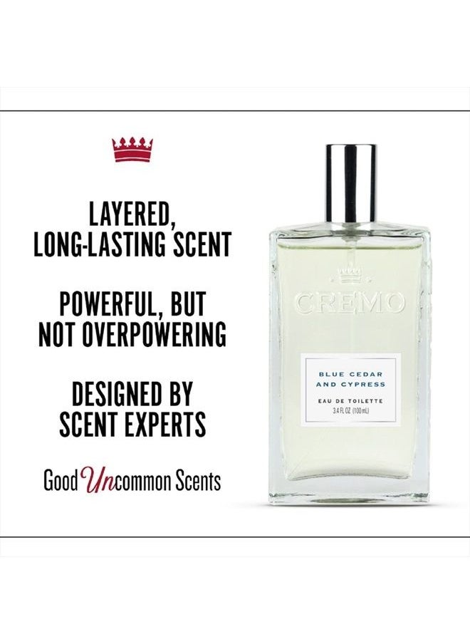 cremo - Blue Cedar & Cypress Cologne Spray, A Woodsy Scent with Notes of Lemon Leaf, Cypress and Cedar, 3.4 Fl Oz - Image 1