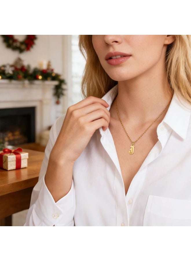 ZRAY Letter Necklaces for Women Personalized Necklaces 18K Gold Plated Initial Pendant Old English Name Necklaces A-Z Bridesmaid Gift for Women(N) - Image 5