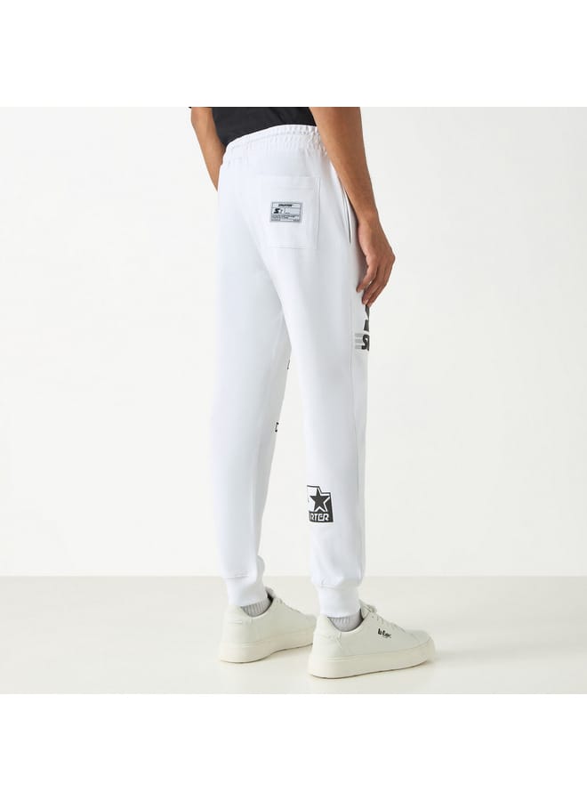 STARTER Starter Logo Embossed Flexi Waist Relaxed Fit Joggers with Drawstring Closure  - Image 3