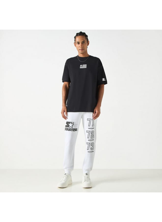 STARTER Starter Logo Embossed Flexi Waist Relaxed Fit Joggers with Drawstring Closure  - Image 2