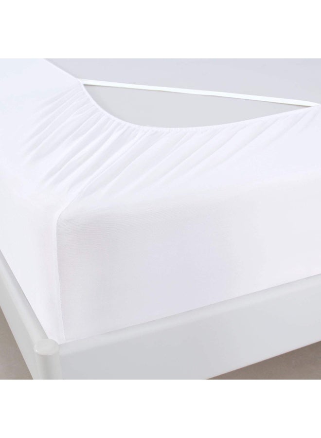 Moonsea Box Spring Cover King Size  Elastic Fabric Wrap Around 4 Sides Bed Skirt  Sleek Alternative For Bed Skirts For Hotel Home  Fits Box Springs Up To 13   White  - Image 2