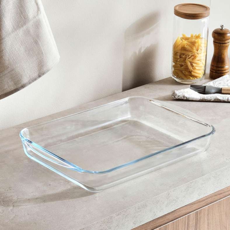 Pan Home Pyrex Borosilicate Glass Rectangular Roaster Pan 40x27x6cm - Clear - 202RHT9900004 - Image 1