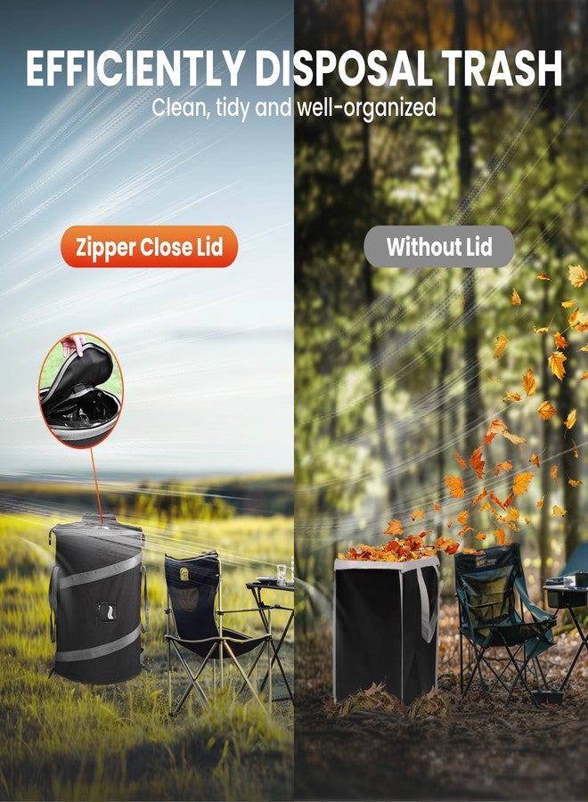 AUTOMATTERS Pop-Up Trash Bin with Removable Divider, Heavy Duty Bottom, Collapsible Storage for Camping, Laundry, Storage and Garden, Waterproof and Tear Resistance Material with Air Vent - Image 3