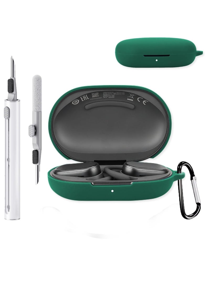 Compatible with Honor Choice Open-Ear True Wireless Headphones,Premium Silicone Shockproof Protection Skin Touch Charging Port Accessible, Front LED Visible with Cleaning pen-Green - Image 1
