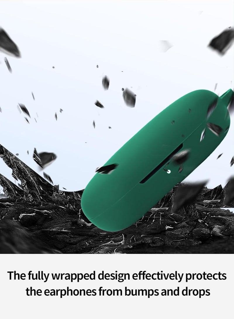 Compatible with Honor Choice Open-Ear True Wireless Headphones,Premium Silicone Shockproof Protection Skin Touch Charging Port Accessible, Front LED Visible with Cleaning pen-Green - Image 2